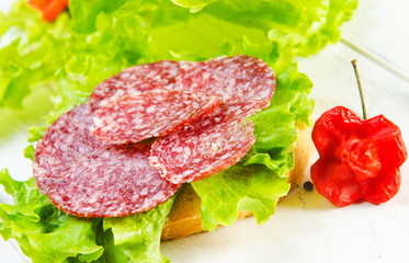 sandwich with salami