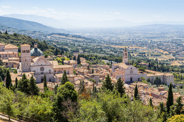 Fototapeta na wymiar widok średniowiecznego miasta Asyż, Włochy