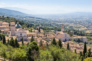 Deurstickers view of medieval Assisi town, Italy © pavel068