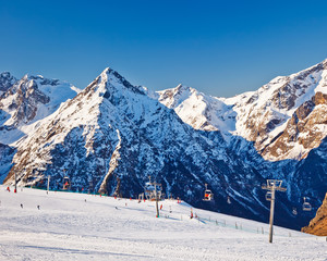 Ski resort in French Alps