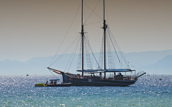 Pleasure yacht near Eilat-famous resort on the Red Sea