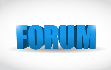 forum text word 3d message illustration design