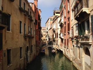 Fototapeta na wymiar A typical canal in residential Venice