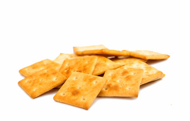 salty crackers isolated