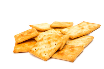 salty crackers isolated