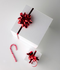 gift boxes and candycane