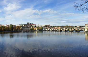 Fototapeta premium Prague Castle and Charles bridge, Czech Republic