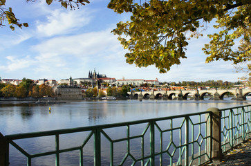 Fototapeta premium Prague Castle and Charles bridge, Czech Republic