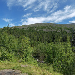 View from the camp Glade of Artists, Northern Ural Mountains