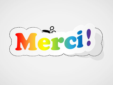 Etiquette "MERCI" (remerciements carte gratitude joie plaisir)
