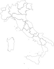 Italia vettoriale con regioni