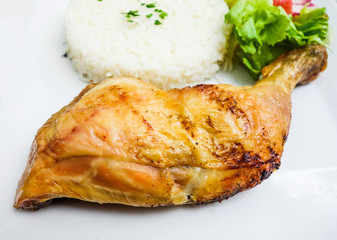 fried chicken with rice