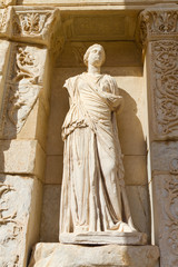 Sculpture in Library of Celsus, Ephesus, Turkey
