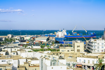 View from the heights over the port of Sousse Tunisia