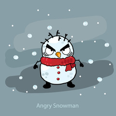 Angry vector snowman