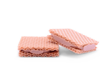 Filled wafers isolated on white background