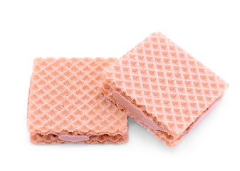 Filled wafers isolated on white background
