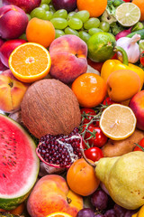 Group of fresh vegetables isolated on white