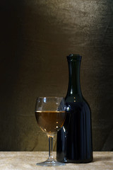 Bottle and glass of wine