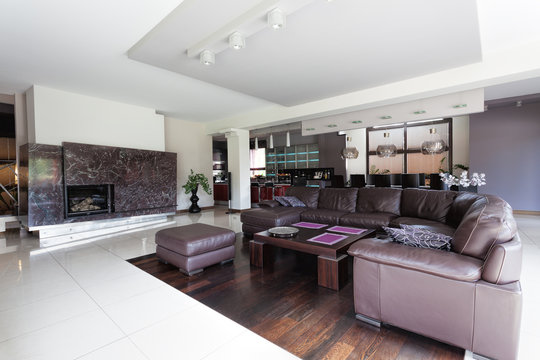 Spacious modern living room