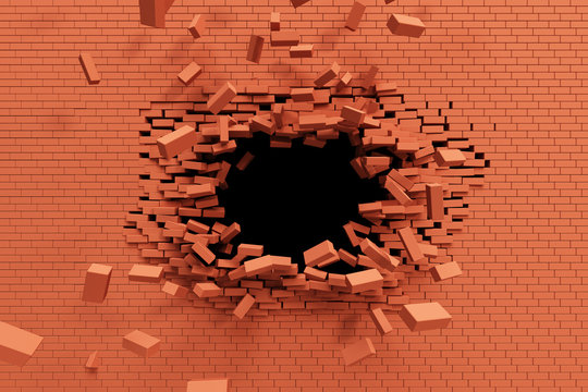 breaking brick wall