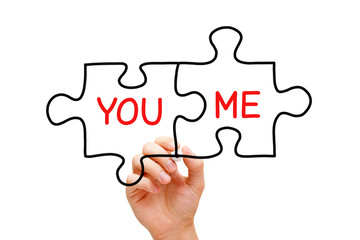 Fototapeta premium You and Me Puzzle Concept