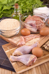 preparation of fresh chicken for frying