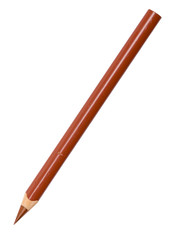 old red ochre coated coloring pencil, isolated on white