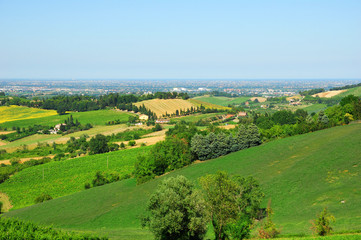 Fototapeta na wymiar Italy, Romagna Apennines hills view from Bertinoro village
