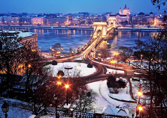 Obraz premium Budapeszt zimą