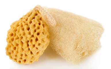 Two washcloths isolated on white