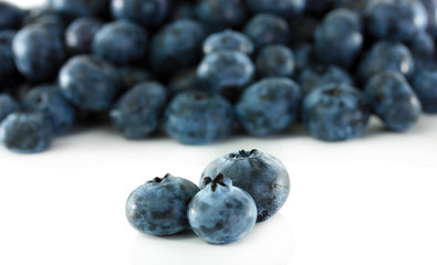 Blueberries isolated on white