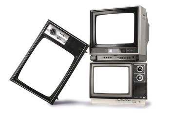 Retro Televisions Stacked