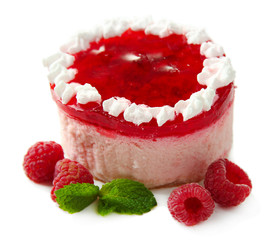 Delicious berry Cake isolated on white