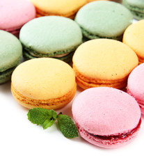 Gentle macaroons isolated on white