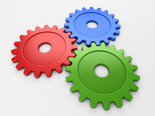 three gear to place concepts with clipping path