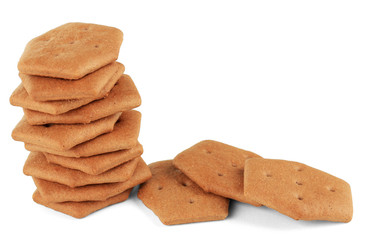 Delicious crackers isolated on white