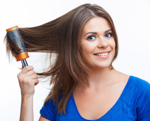 woman comb long hair