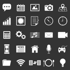 Application icons on black background