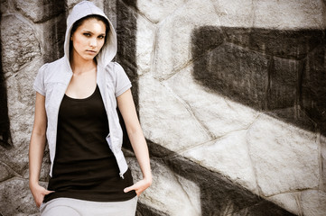 Young woman in hip hop style portrait