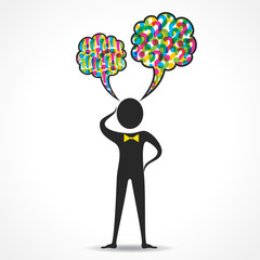 Businessman thinkinging concept - vector illustration