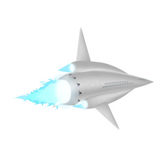 Fototapeta premium Space ship isolated