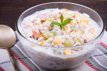 Muesli, with lots of dry fruits, nuts, berries and grains