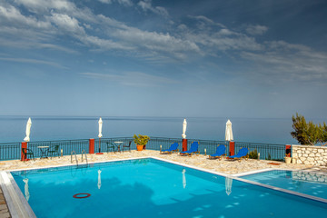 Panorama. Modern luxury villa on the beach. Mallorca. Spain