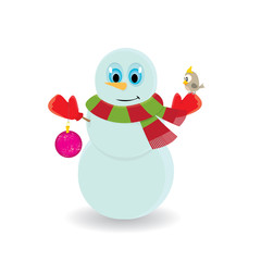 Vector snowman isolated on white. merry christmas background
