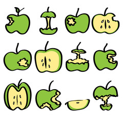 green bitten apple