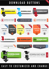 modern download button sets