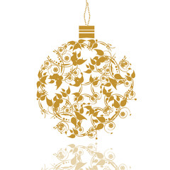 Graphic Design - Christmas ball with floral decorations, vintage