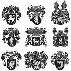set of heraldic silhouettes No5
