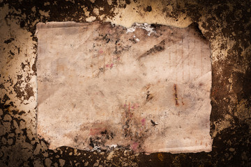 Vintage damaged paper sheet